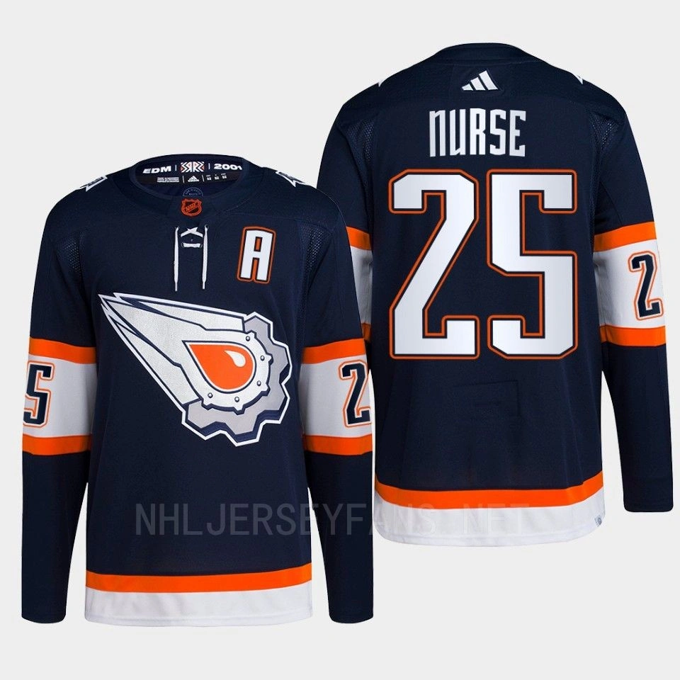 Youth Edmonton Oilers Darnell Nurse Navy Authentic Primegreen Reverse Retro 2.0 Jersey 2022