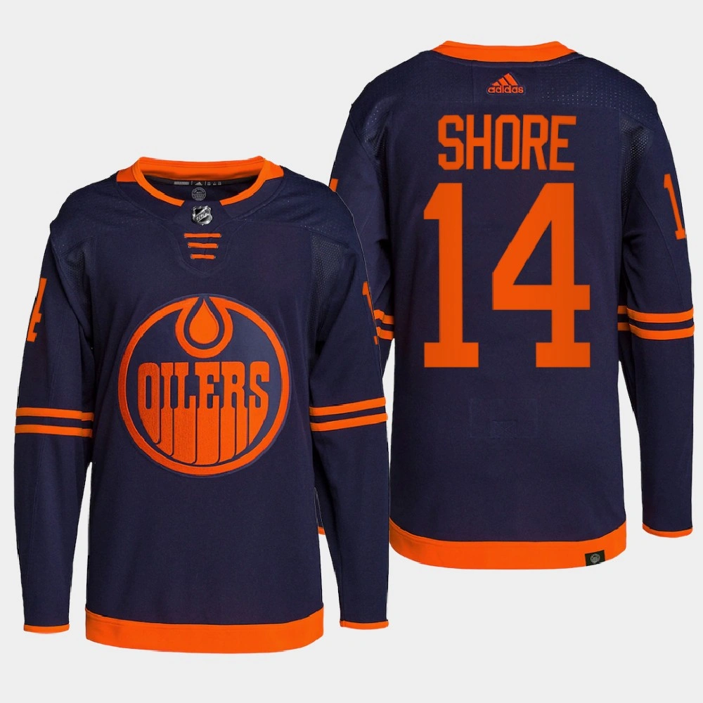 Women's Devin Shore #14 Edmonton Oilers Navy Jersey 2022 Alternate Primegreen Authentic Pro