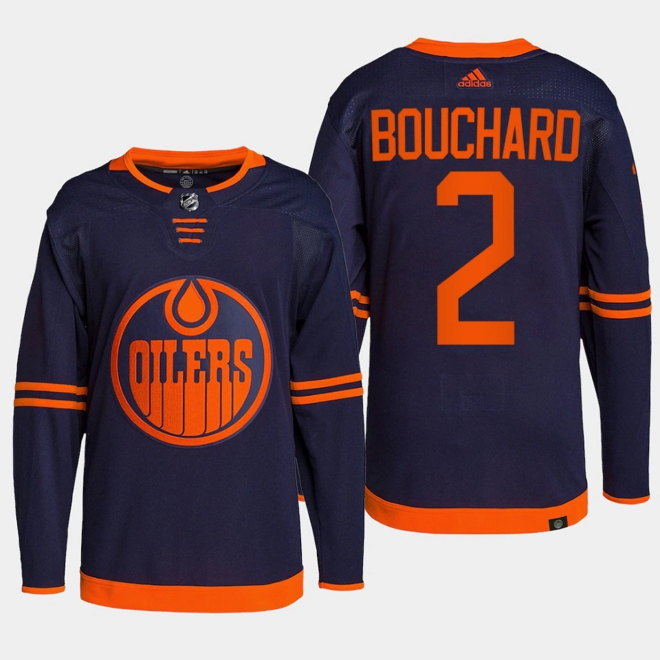 Women's Edmonton Oilers Evan Bouchard Navy Alternate Primegreen Authentic Jersey 2022