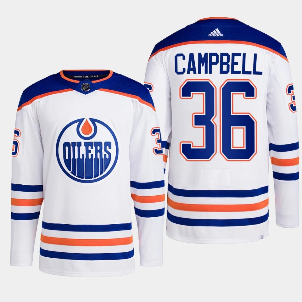 Jack Campbell #36 Edmonton Oilers White Jersey 2022-23 Primegreen Authentic Away