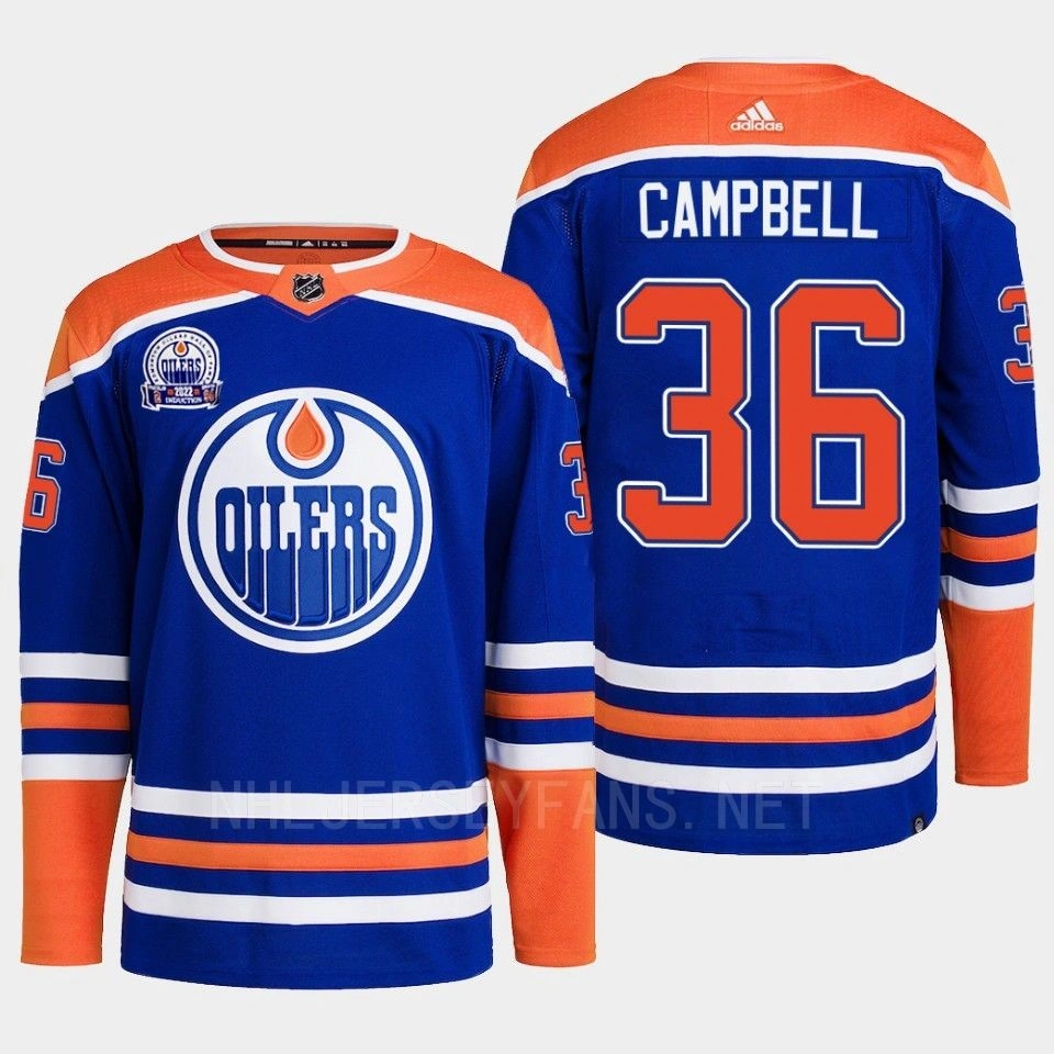 Women's Edmonton Oilers Jack Campbell Royal Primegreen Lee Ryan Hall of Fame patch Jersey 2022