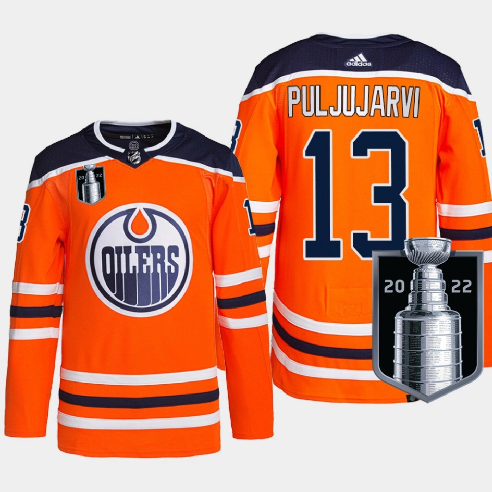 Women's Jesse Puljujarvi Edmonton Oilers 2022 Stanley Cup Playoffs Orange #13 Jersey Authentic Primegreen