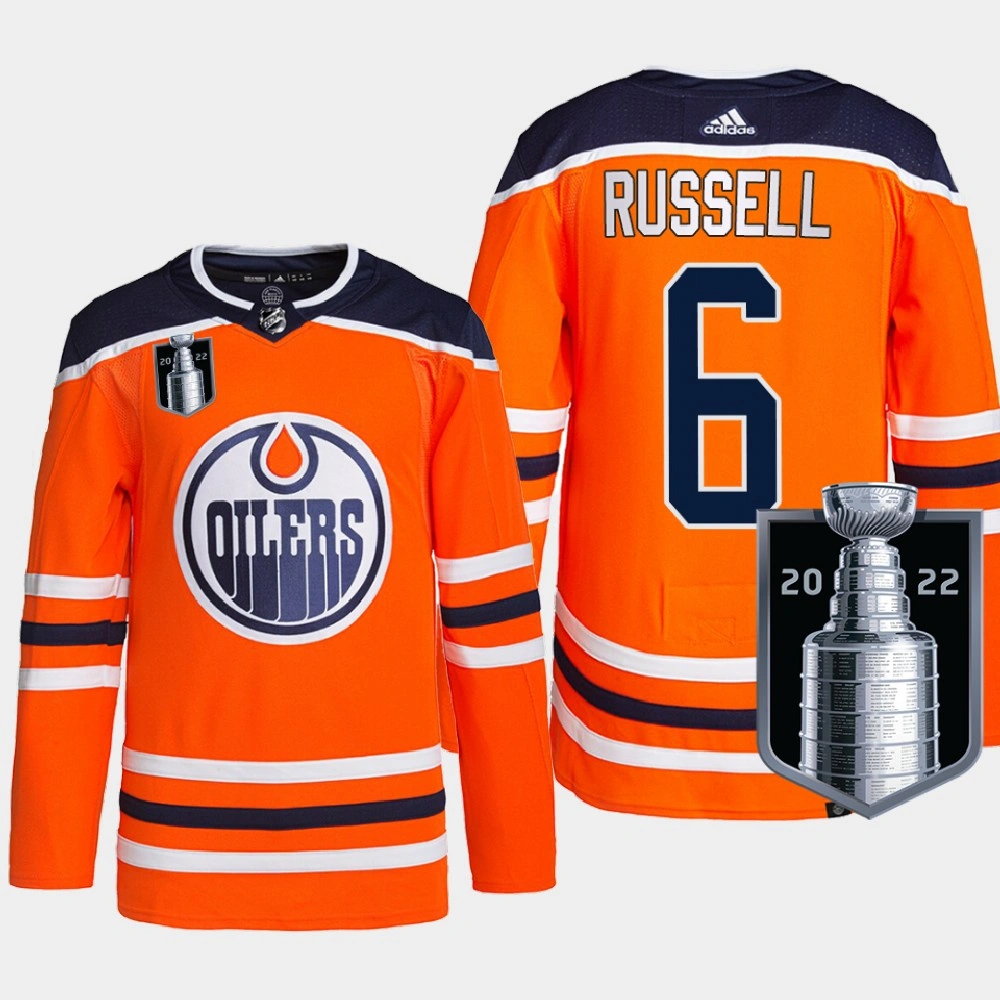 Women's Kris Russell Edmonton Oilers 2022 Stanley Cup Playoffs Orange #6 Jersey Authentic Primegreen