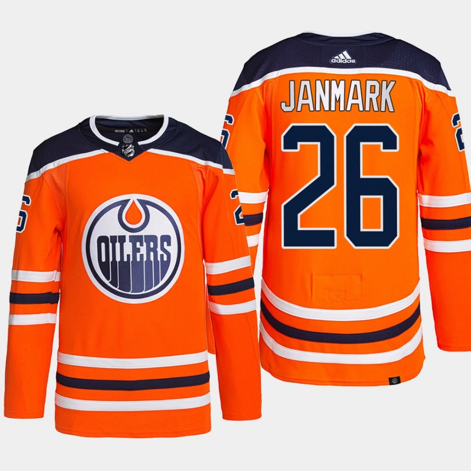 Youth Edmonton Oilers Mattias Janmark Orange Home Primegreen Authentic Jersey 2022