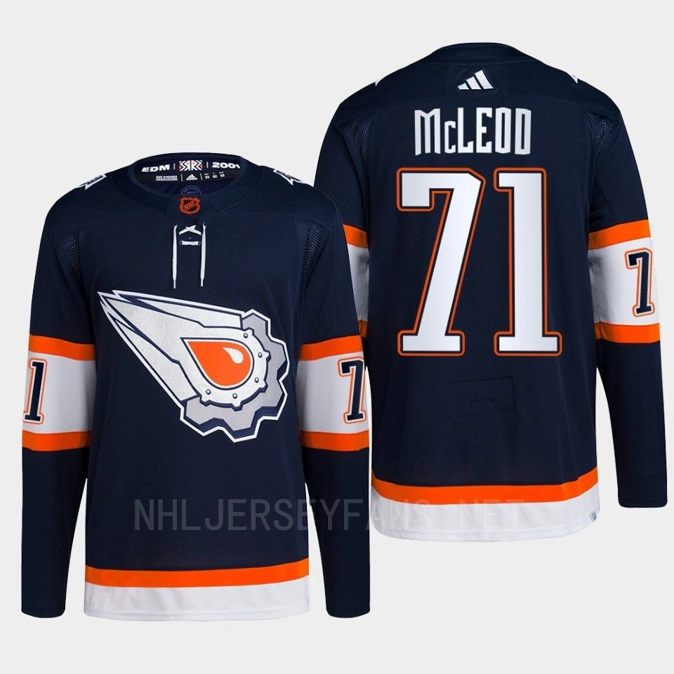 Women's Edmonton Oilers Ryan McLeod Navy Authentic Primegreen Reverse Retro 2.0 Jersey 2022 Women's Edmonton Oilers Ryan McLeod Navy Authentic Primegreen Reverse Retro 2.0 Jersey 2022