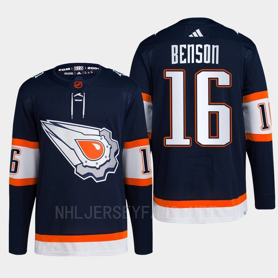 Edmonton Oilers Tyler Benson Navy Authentic Primegreen Reverse Retro 2.0 Jersey 2022 Edmonton Oilers Tyler Benson Navy Authentic Primegreen Reverse Retro 2.0 Jersey 2022