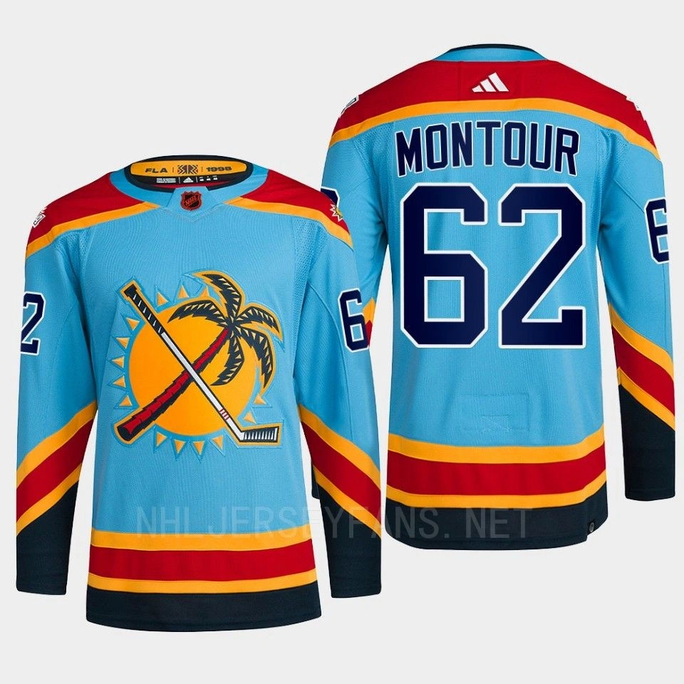 Women's Florida Panthers 2022 Reverse Retro 2.0 Brandon Montour Blue Authentic Primegreen Jersey Men's