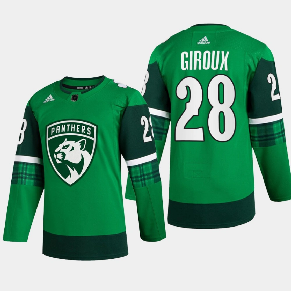 Florida Panthers 2022 St. Patrick Claude Giroux Green Authentic Jersey