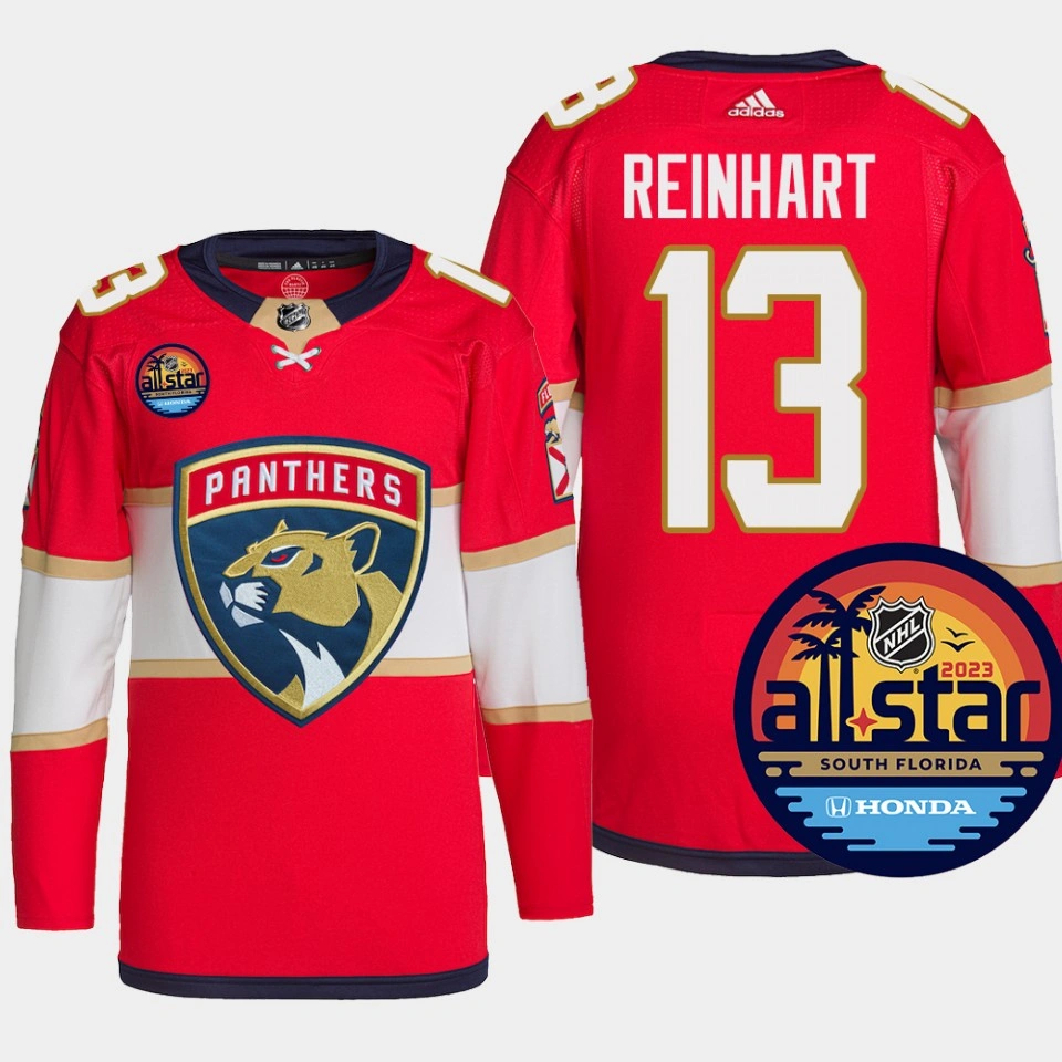 Sam Reinhart #13 Florida Panthers Red Jersey 2023 NHL All-Star Authentic Pro Sam Reinhart #13 Florida Panthers Red Jersey 2023 NHL All-Star Authentic Pro
