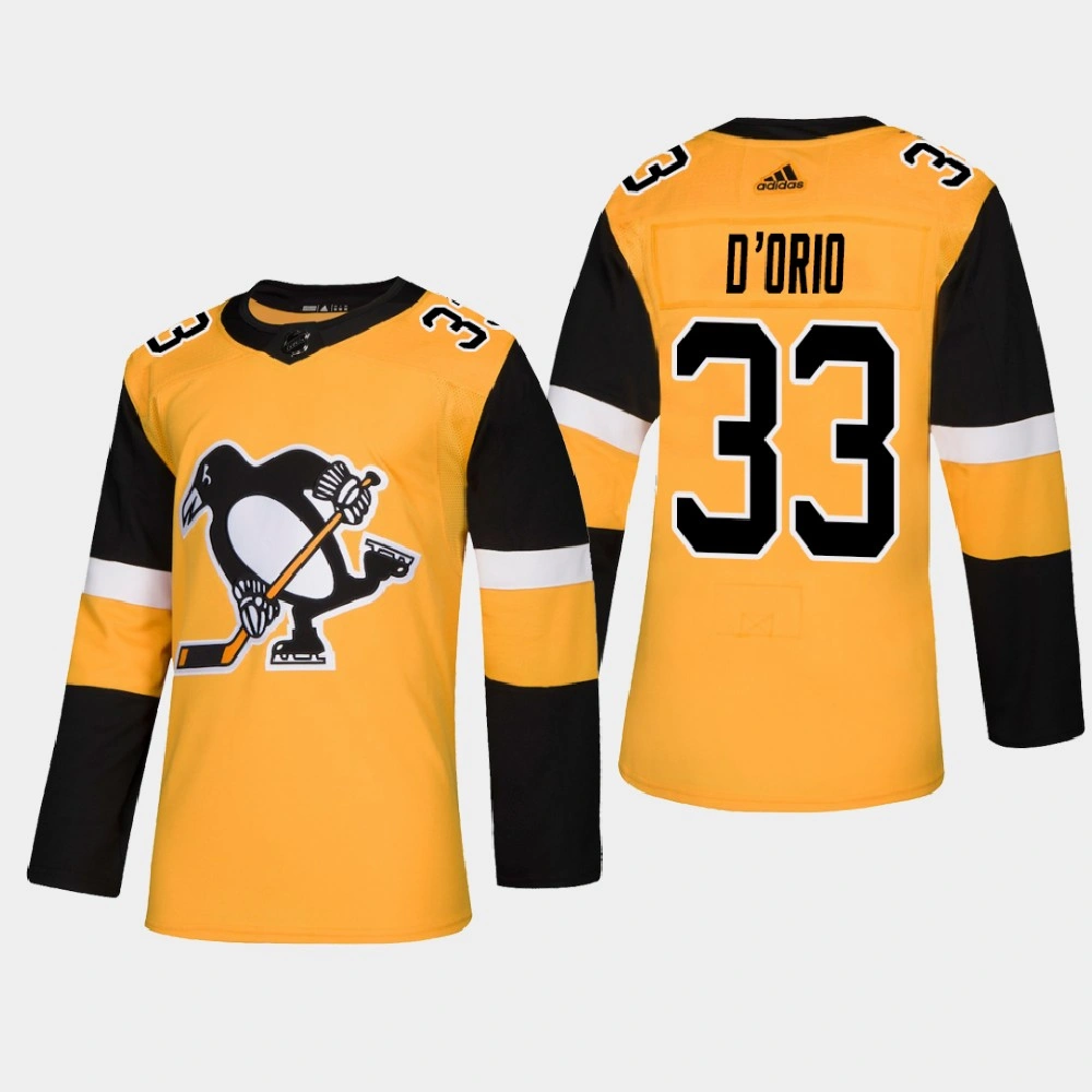 Pittsburgh Penguins Alex D'Orio #33 2021 Alternate Authentic Gold Jersey Pittsburgh Penguins Alex D'Orio #33 2021 Alternate Authentic Gold Jersey