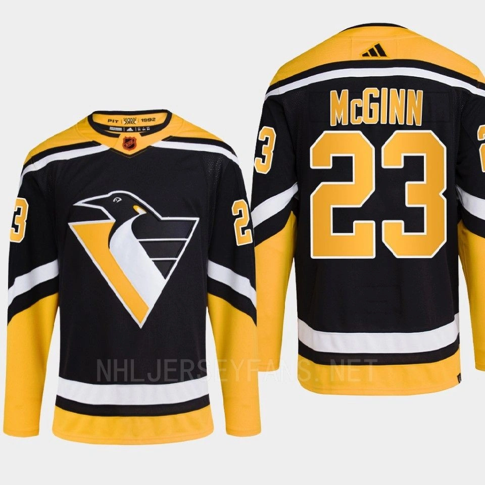 Pittsburgh Penguins 2022 Reverse Retro 2.0 Brock McGinn Black Authentic Primegreen Jersey Men's Pittsburgh Penguins 2022 Reverse Retro 2.0 Brock McGinn Black Authentic Primegreen Jersey Men's