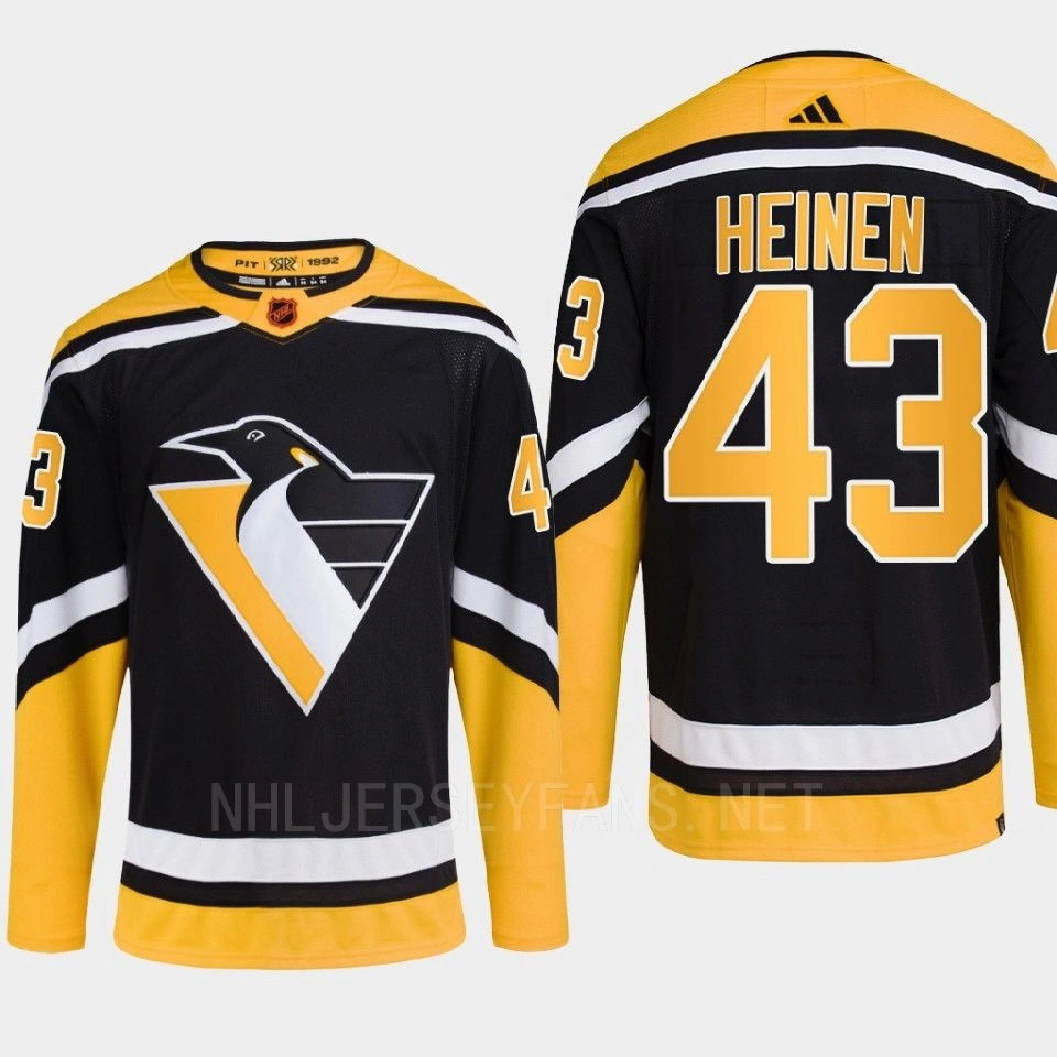 Women's Pittsburgh Penguins 2022 Reverse Retro 2.0 Danton Heinen Black Authentic Primegreen Jersey Men's