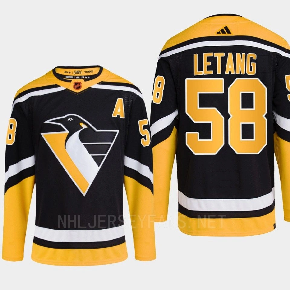 Youth Pittsburgh Penguins 2022 Reverse Retro 2.0 Kris Letang Black Authentic Primegreen Jersey Men's
