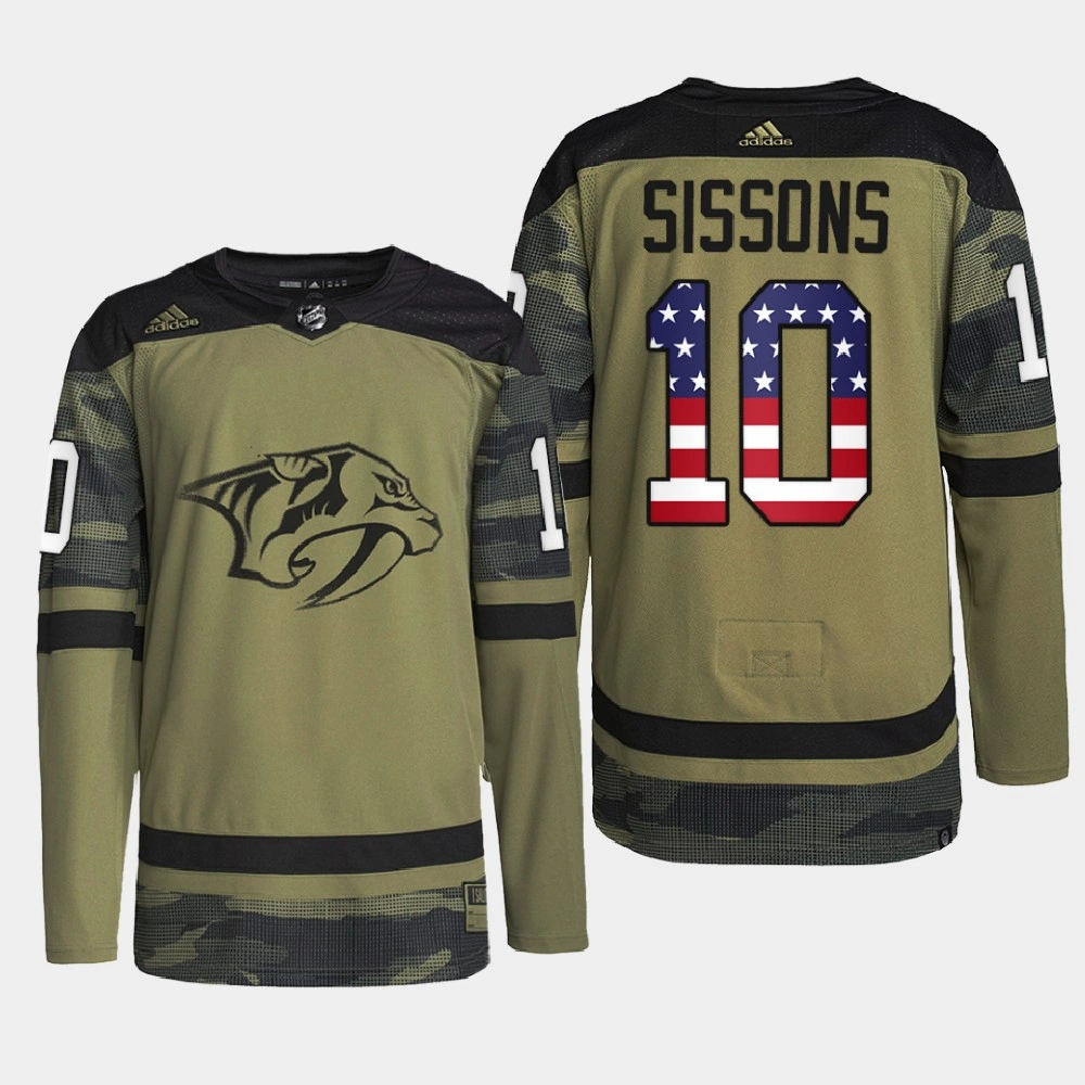 Nashville Predators Military Appreciation Colton Sissons Camo Practice Jersey Nashville Predators Military Appreciation Colton Sissons Camo Practice Jersey