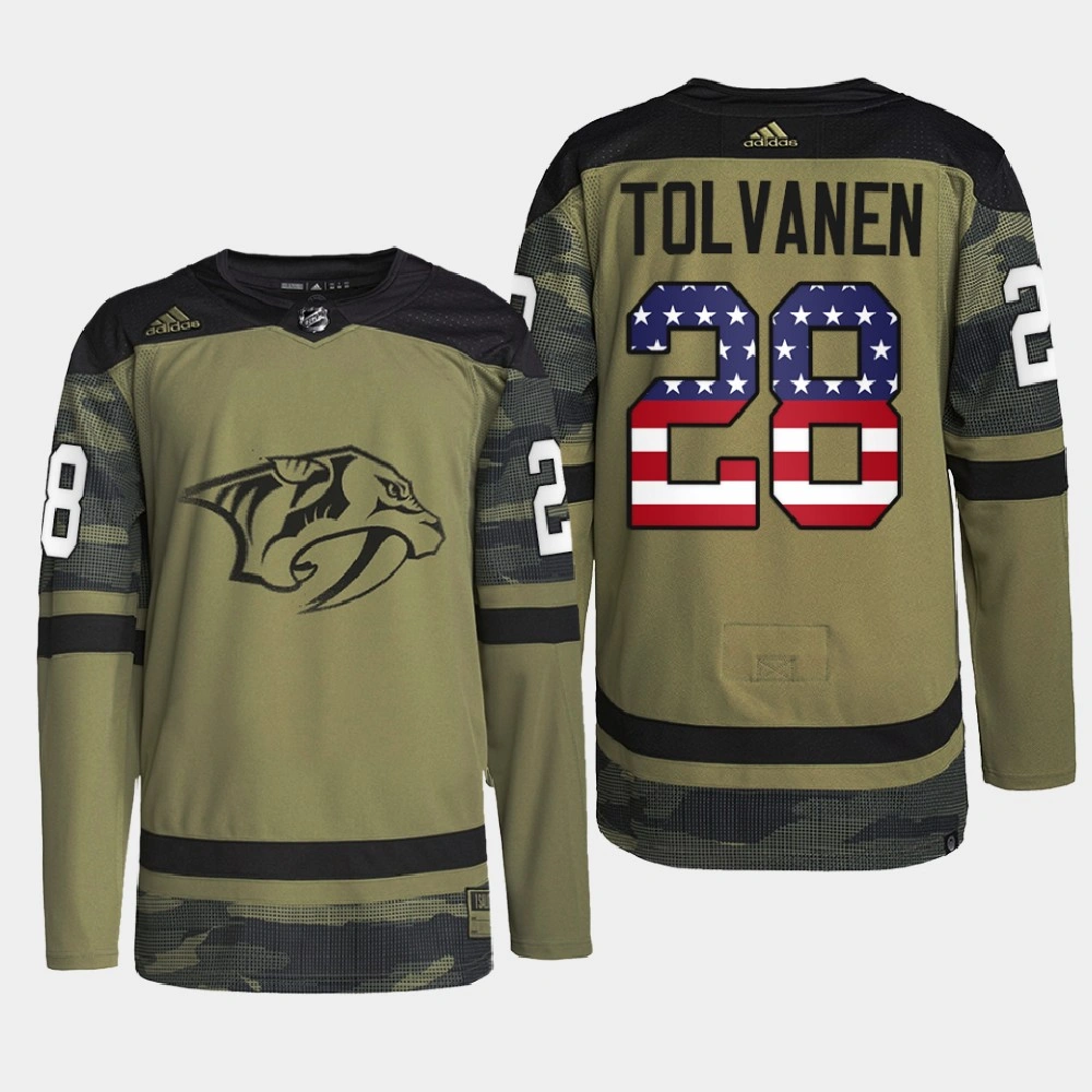 Nashville Predators Military Appreciation Eeli Tolvanen Camo Practice Jersey