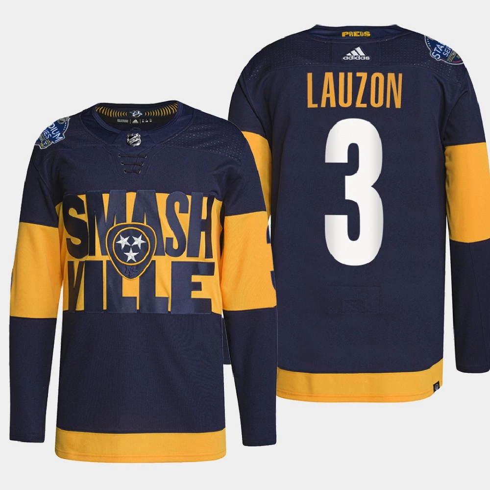 Youth Nashville Predators Jeremy Lauzon Navy Authentic 2022 Stadium Series Jersey Youth Nashville Predators Jeremy Lauzon Navy Authentic 2022 Stadium Series Jersey