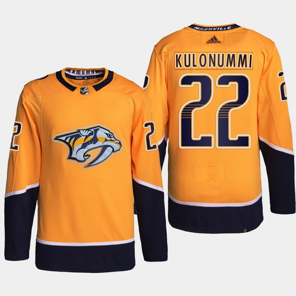 Youth Kasper Kulonummi Nashville Predators 2022 NHL Draft Gold Jersey Authentic Primegreen Home Youth Kasper Kulonummi Nashville Predators 2022 NHL Draft Gold Jersey Authentic Primegreen Home