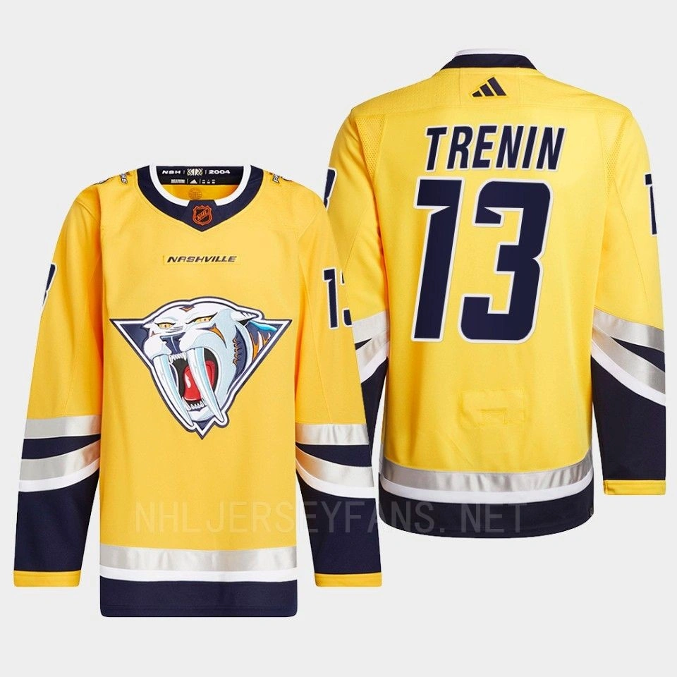 Youth Nashville Predators 2022 Reverse Retro 2.0 Yakov Trenin Yellow Authentic Primegreen Jersey Men's