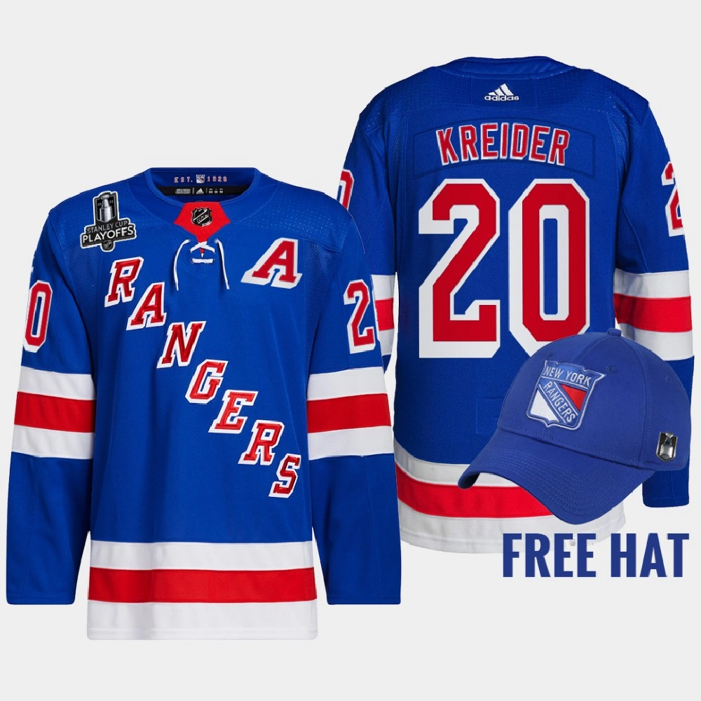 Women's New York Rangers Chris Kreider Royal Authentic 2022 Metropolitan Division Champions Jersey