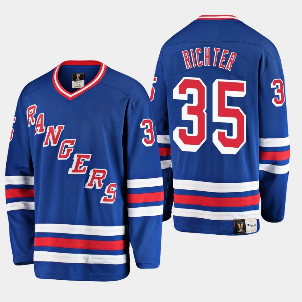 New York Rangers Mike Richter #35 Heritage Premier Player Blue Jersey
