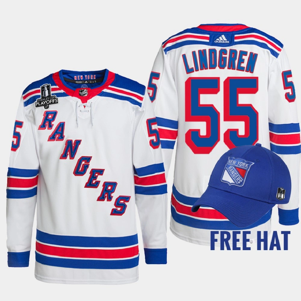 Youth New York Rangers Ryan Lindgren White Primegreen 2022 Metropolitan Division Champions Jersey