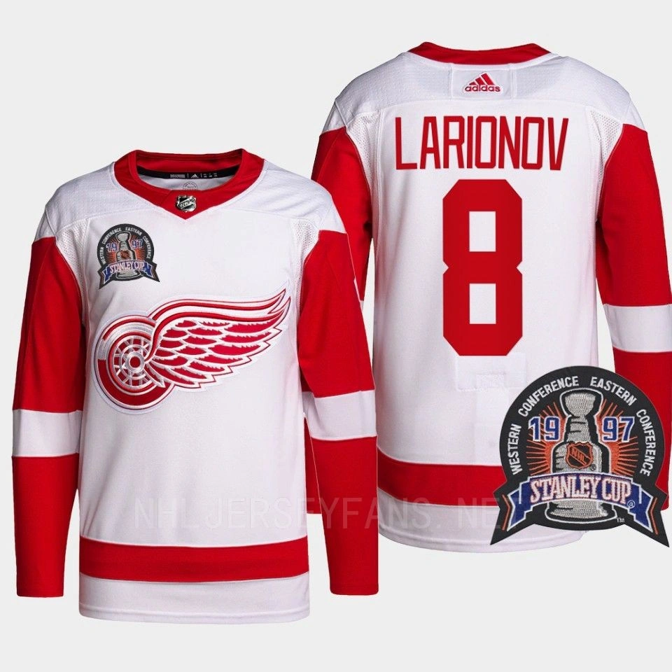 Women's Igor Larionov 1997 Stanley Cup Detroit Red Wings Red Jersey 25th Anniversary #8