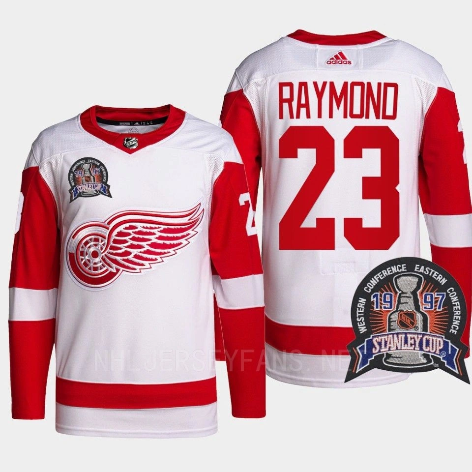 Lucas Raymond 25th Anniversary Detroit Red Wings Red Jersey Authentic Pro #23