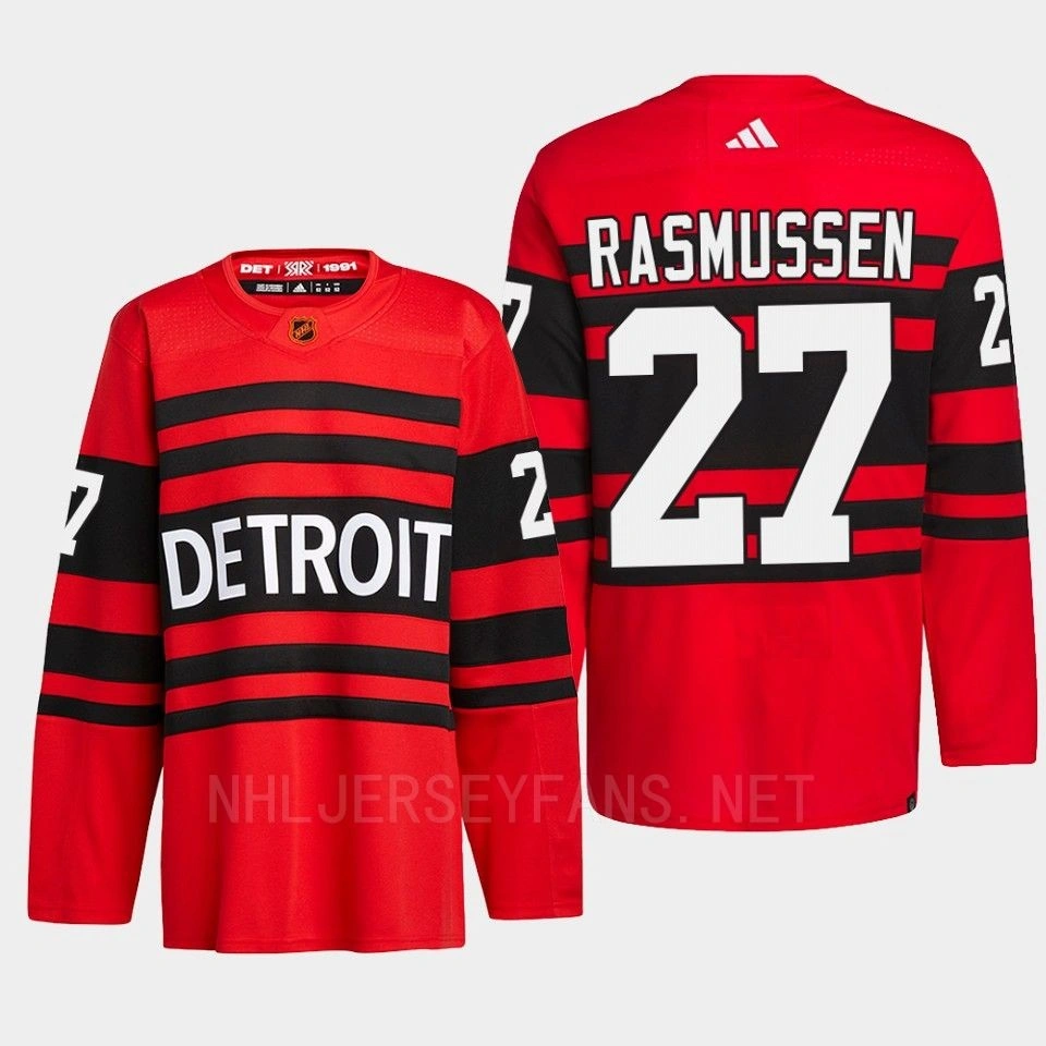 Detroit Red Wings 2022 Reverse Retro 2.0 Michael Rasmussen Red Authentic Pro Jersey Men's
