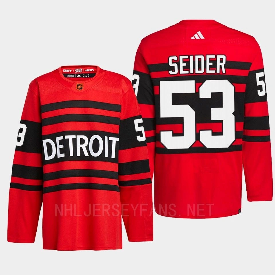 Detroit Red Wings 2022 Reverse Retro 2.0 Moritz Seider Red Authentic Pro Jersey Men's