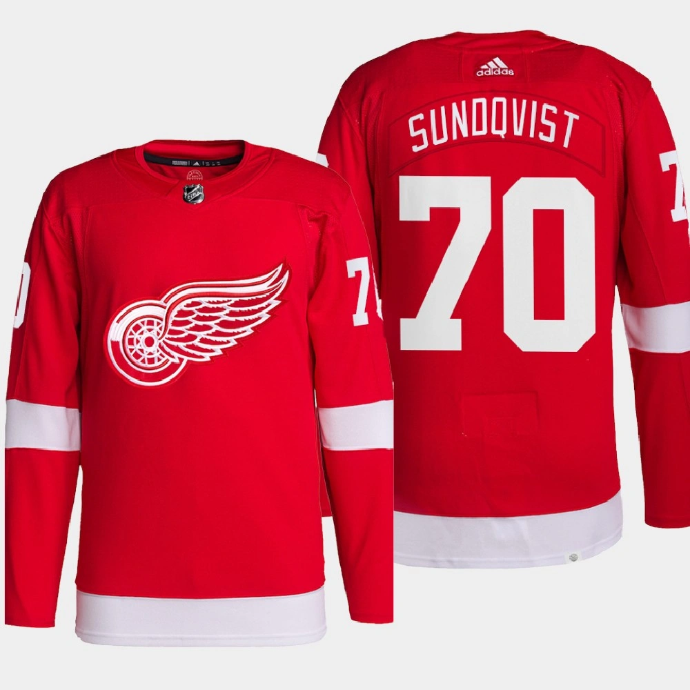 Youth Detroit Red Wings Oskar Sundqvist Red Primegreen Authentic Pro Home Jersey 2022