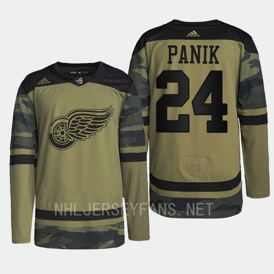 Women's Richard Panik Detroit Red Wings Veterans Day 2022 Camo #24 Jersey Warmup