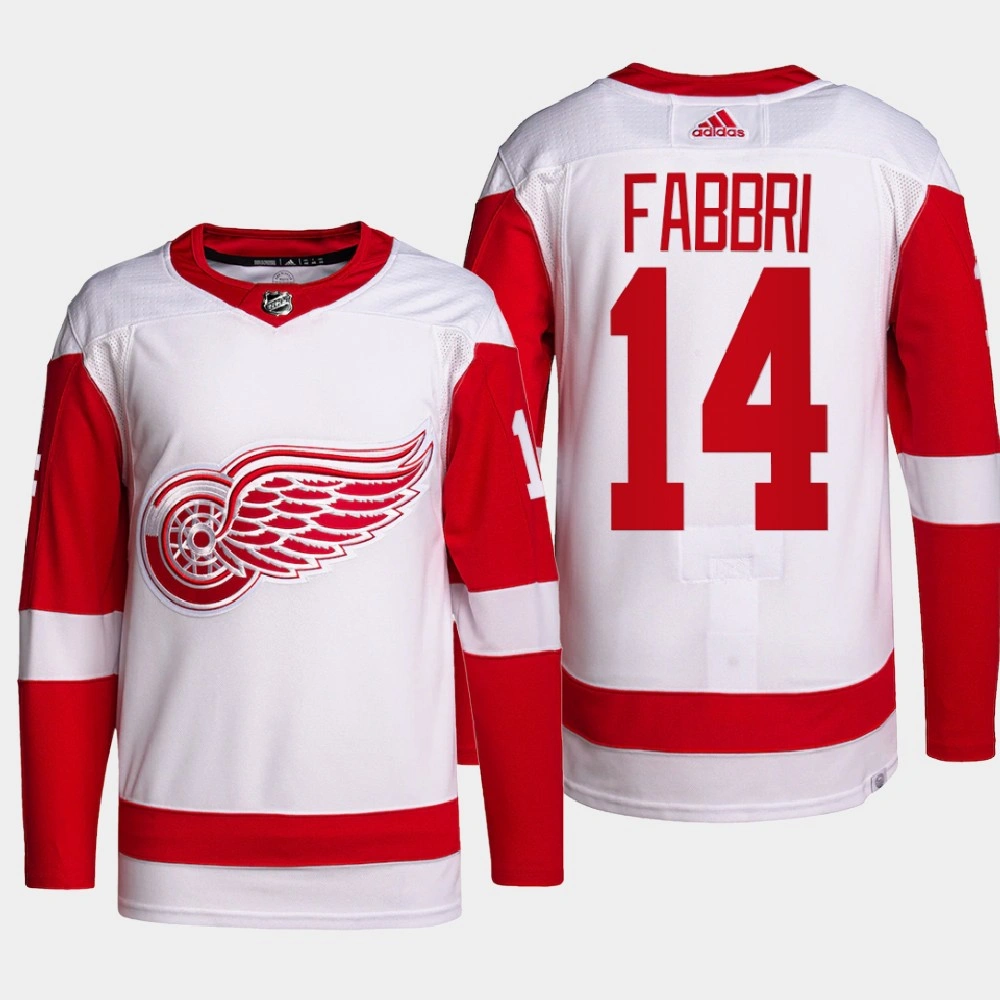 Youth Robby Fabbri #14 Detroit Red Wings White Jersey 2022 Away Primegreen Authentic Pro