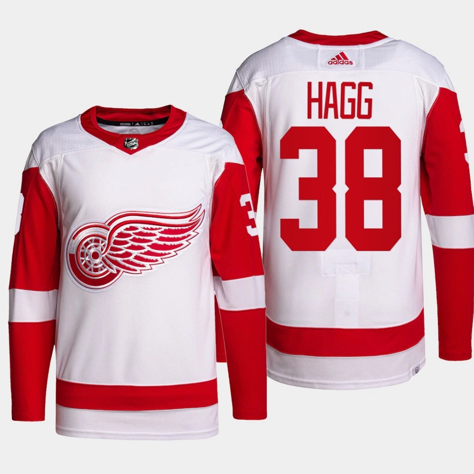 Detroit Red Wings Robert Hagg White Away Primegreen Authentic Jersey