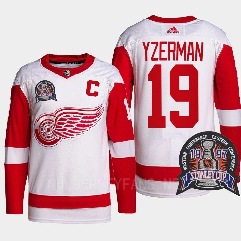 Women's Steve Yzerman 1997 Stanley Cup Detroit Red Wings Red Jersey 25th Anniversary #19