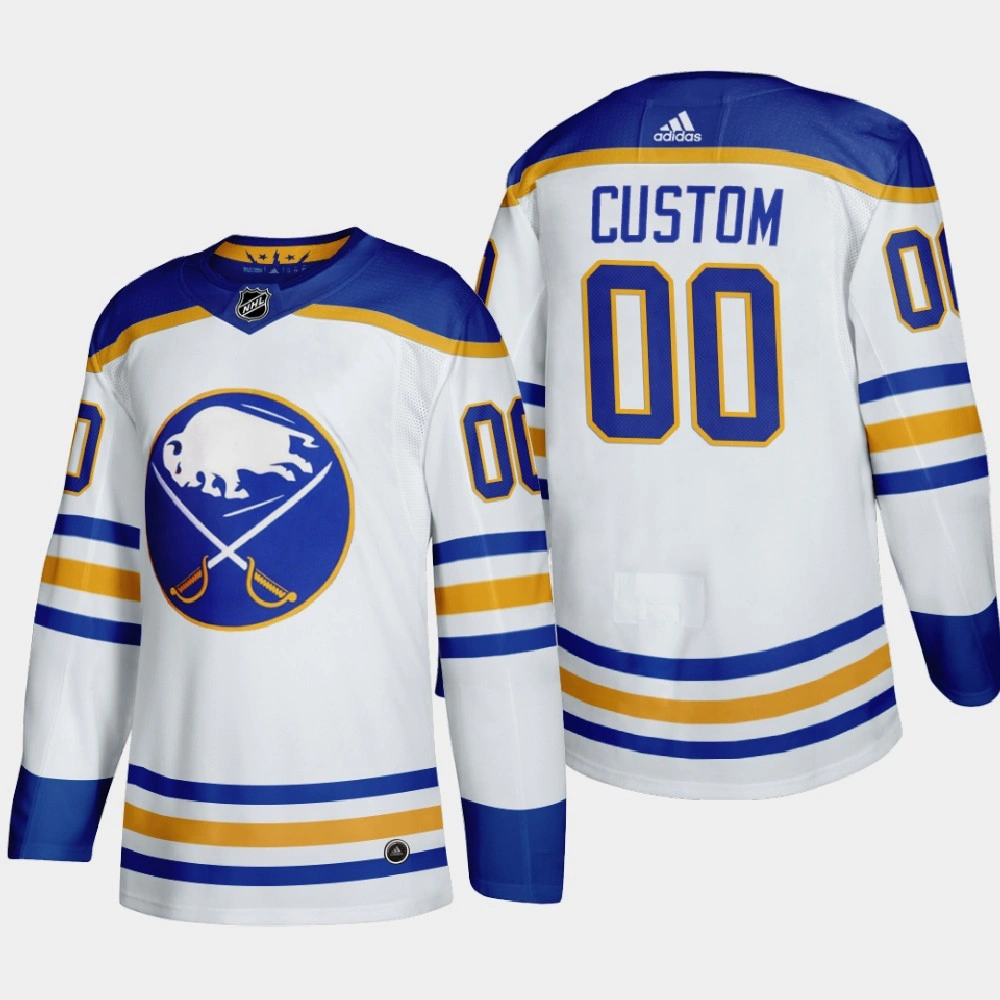 Buffalo Sabres Custom #00 2020-21 Away Return to Royal Authentic White Jersey Buffalo Sabres Custom #00 2020-21 Away Return to Royal Authentic White Jersey