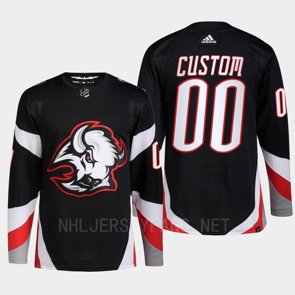 Buffalo Sabres 2022-23 Goathead Third Custom Black Primegreen Authentic Jersey Men's