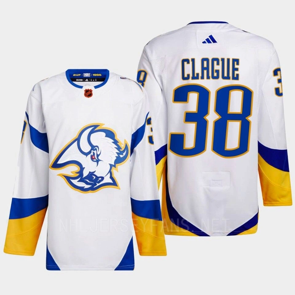 Kale Clague Reverse Retro 2.0 2022 Buffalo Sabres White Jersey Authentic Primegreen #38