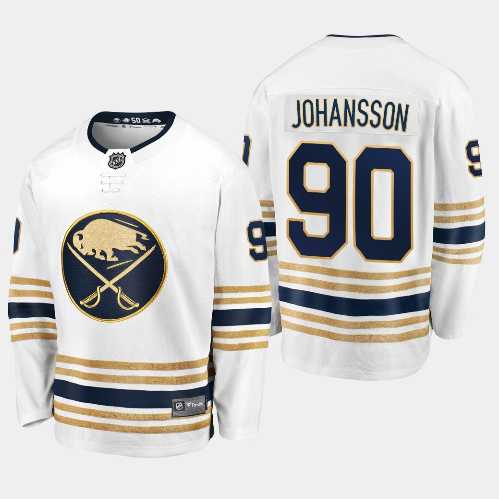 Sabres Marcus Johansson #90 2019-20 50th Season Premier Breakaway Jersey - White Sabres Marcus Johansson #90 2019-20 50th Season Premier Breakaway Jersey - White