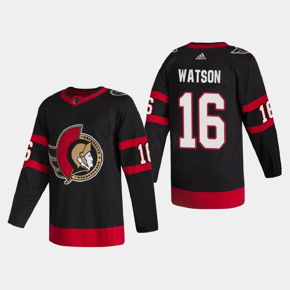Ottawa Senators Austin Watson #16 2020-21 Home 2D Authentic Pro Black Jersey Ottawa Senators Austin Watson #16 2020-21 Home 2D Authentic Pro Black Jersey