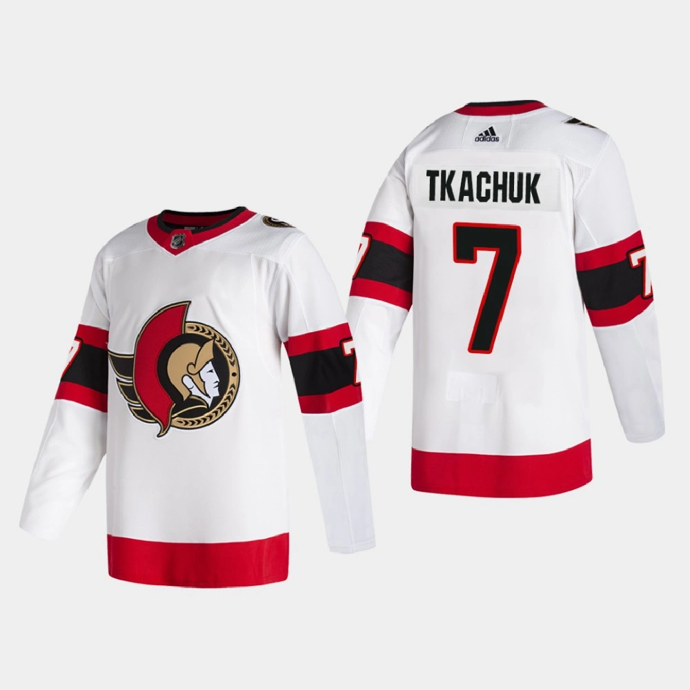 Ottawa Senators Brady Tkachuk #7 2020-21 Away 2D Authentic Pro White Jersey