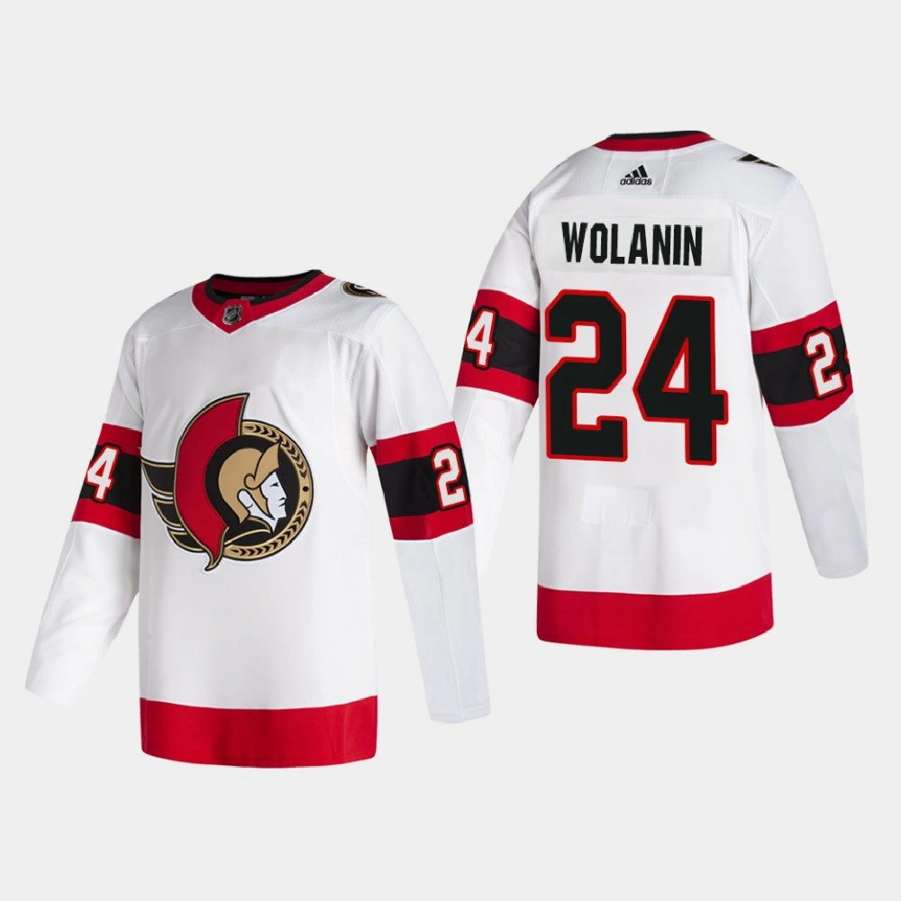 Ottawa Senators Christian Wolanin #24 2020-21 Away 2D Authentic Pro White Jersey