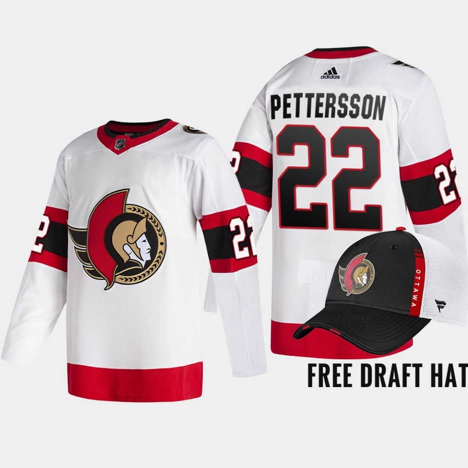 Youth Oskar Pettersson Ottawa Senators 2022 NHL Draft White Jersey Authentic Away Youth Oskar Pettersson Ottawa Senators 2022 NHL Draft White Jersey Authentic Away