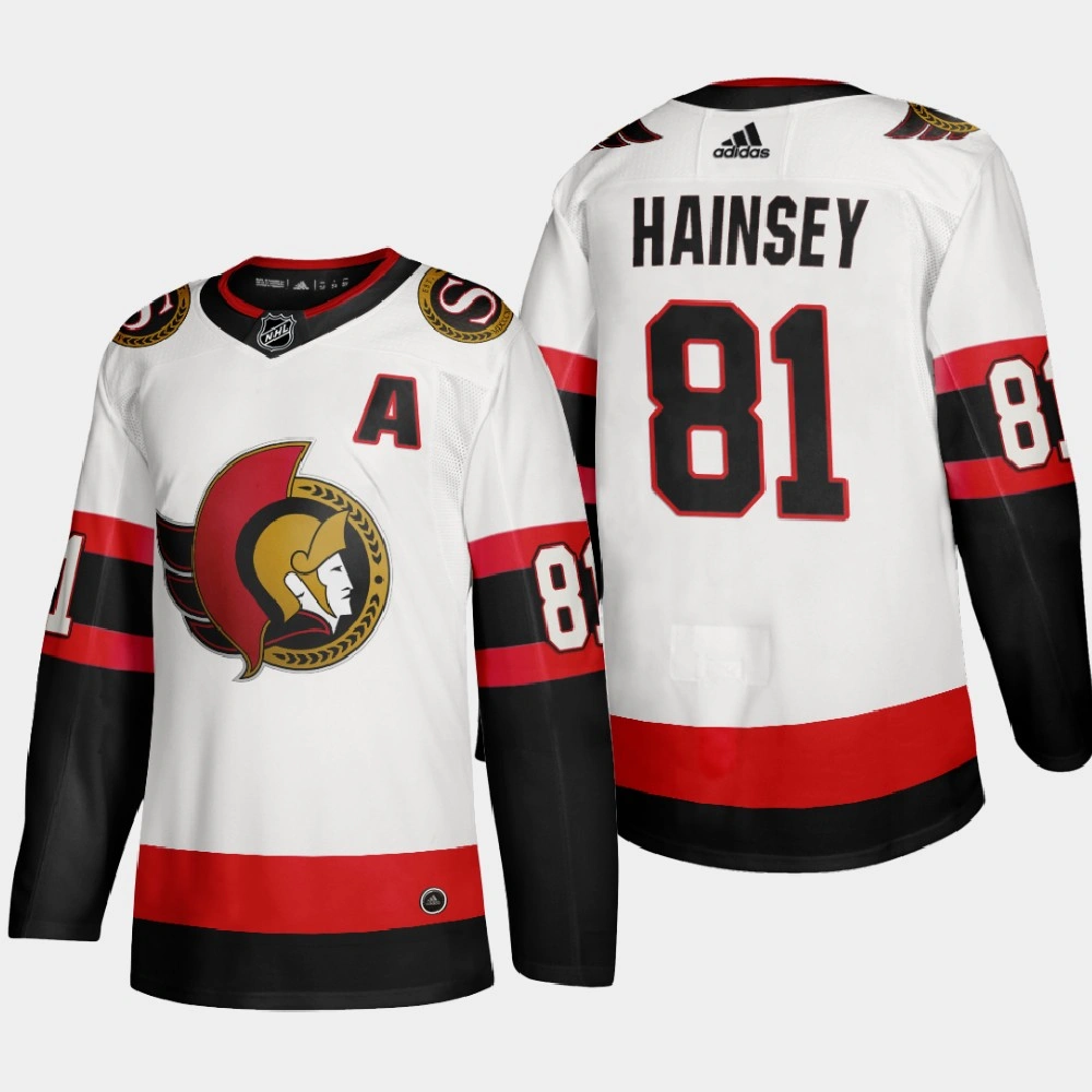 Women's Ottawa Senators Ron Hainsey #81 2020-21 Away Authentic White Jersey Women's Ottawa Senators Ron Hainsey #81 2020-21 Away Authentic White Jersey