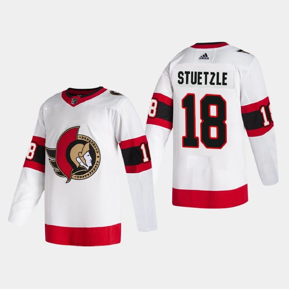 Women's Ottawa Senators Tim Stuetzle #18 2020-21 Away 2D Authentic Pro White Jersey