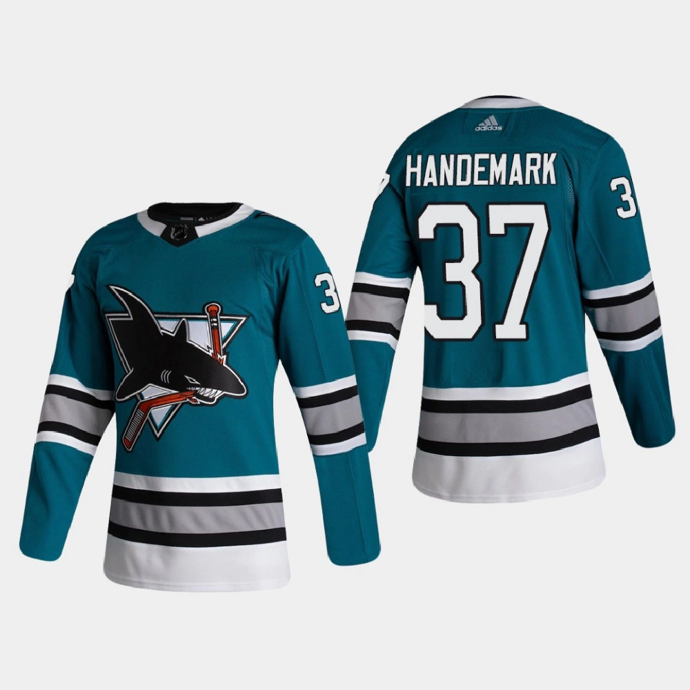 San Jose Sharks Frederik Handemark #37 2020-21 30th Anniversary Heritage Authentic Teal Jersey