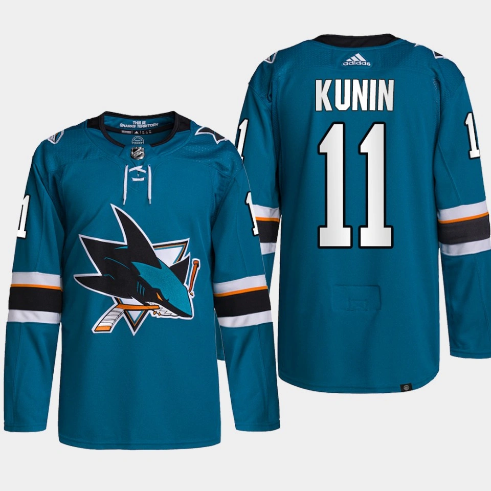 San Jose Sharks Luke Kunin Teal Home Authentic Primegreen Jersey