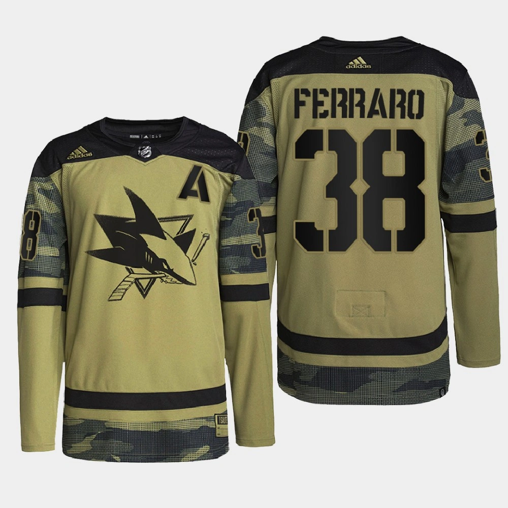 Women's San Jose Sharks Military Appreciation Mario Ferraro Camo Authentic Practice Jersey Women's San Jose Sharks Military Appreciation Mario Ferraro Camo Authentic Practice Jersey