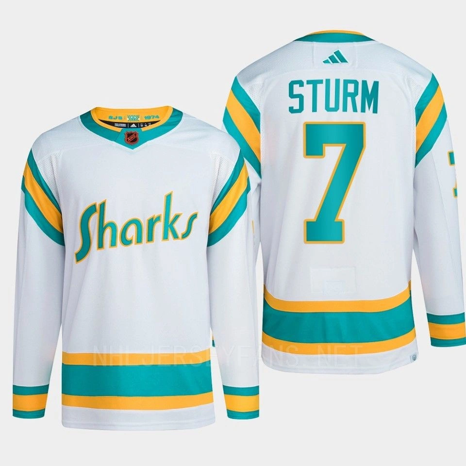 Women's San Jose Sharks 2022 Reverse Retro 2.0 Nico Sturm White Authentic Primegreen Jersey Men's