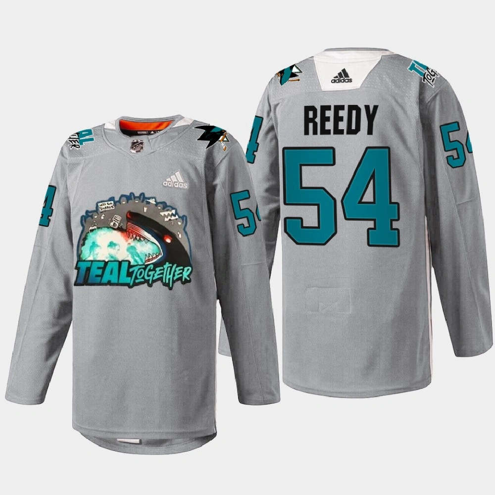 San Jose Sharks Fan Appreciation Scott Reedy Gray Teal Togehter Jersey