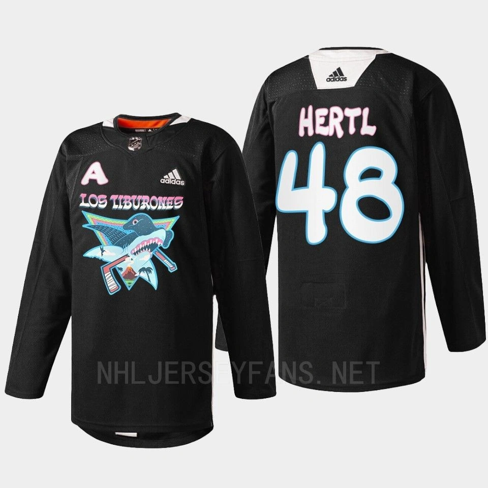 Tomas Hertl 2022 Los Tiburones San Jose Sharks Black Jersey Specialty Warm-Up #48 Tomas Hertl 2022 Los Tiburones San Jose Sharks Black Jersey Specialty Warm-Up #48